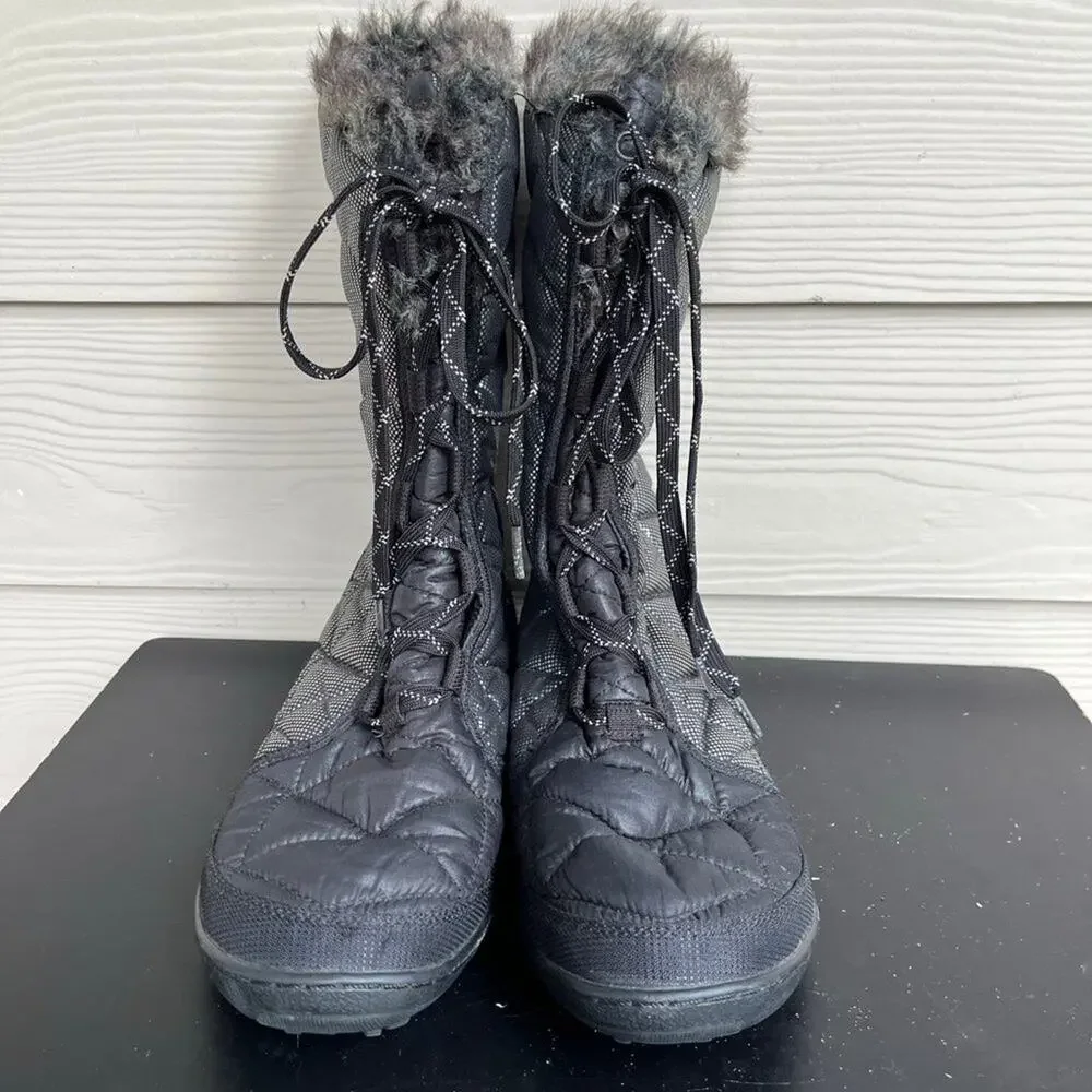 Columbia Women's Omni Heat Black Waterproof Quitled Winter Black Bloots Size 10